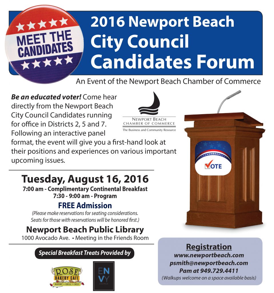 2016 Newport Beach City Council Candidates Forum Newport Beach Chamber Of Commerce 7203