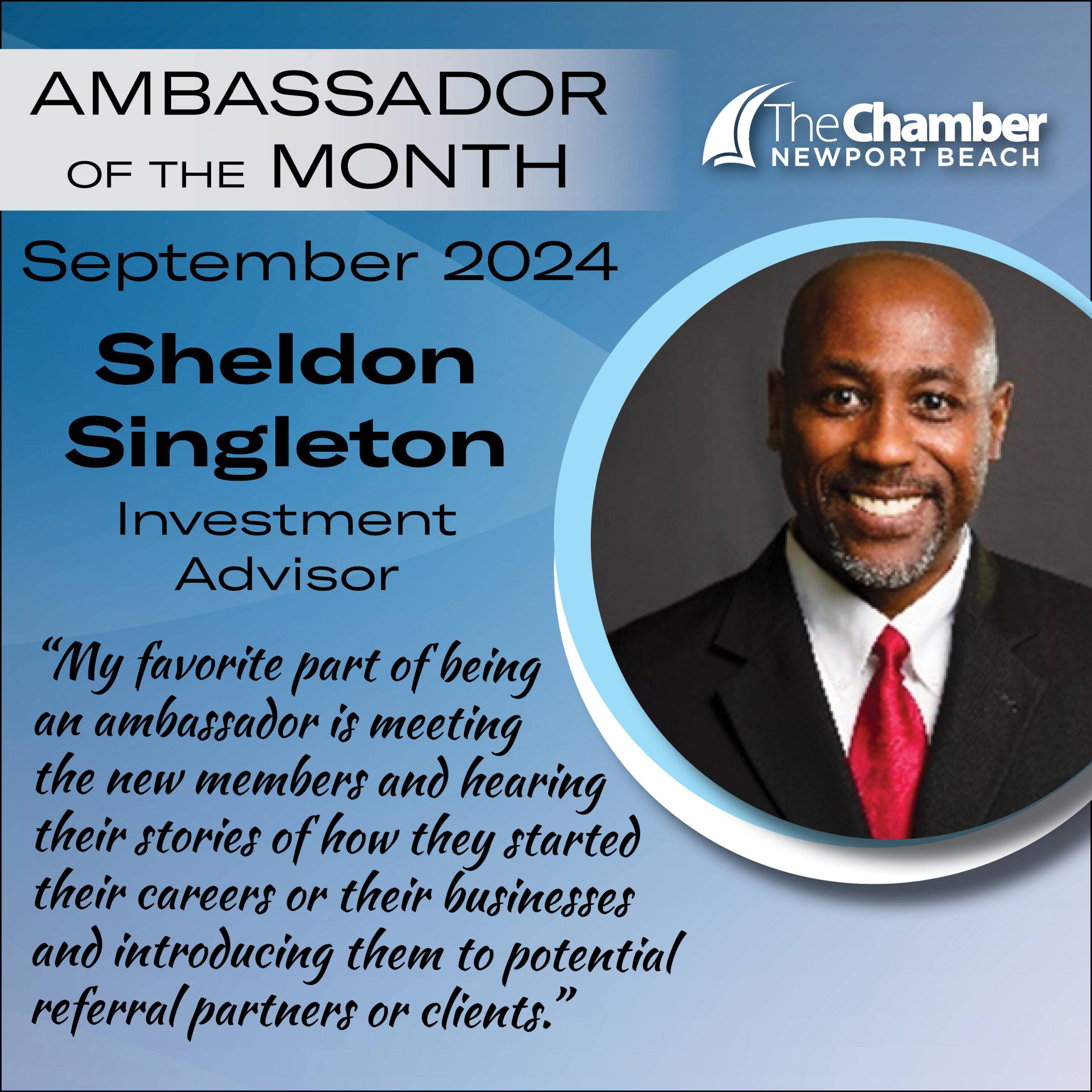 September 2024 Ambassador of the Month - Sheldon Singleton - Newport ...