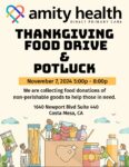 Thanksgiving Food Drive and Potluck with Amity Health