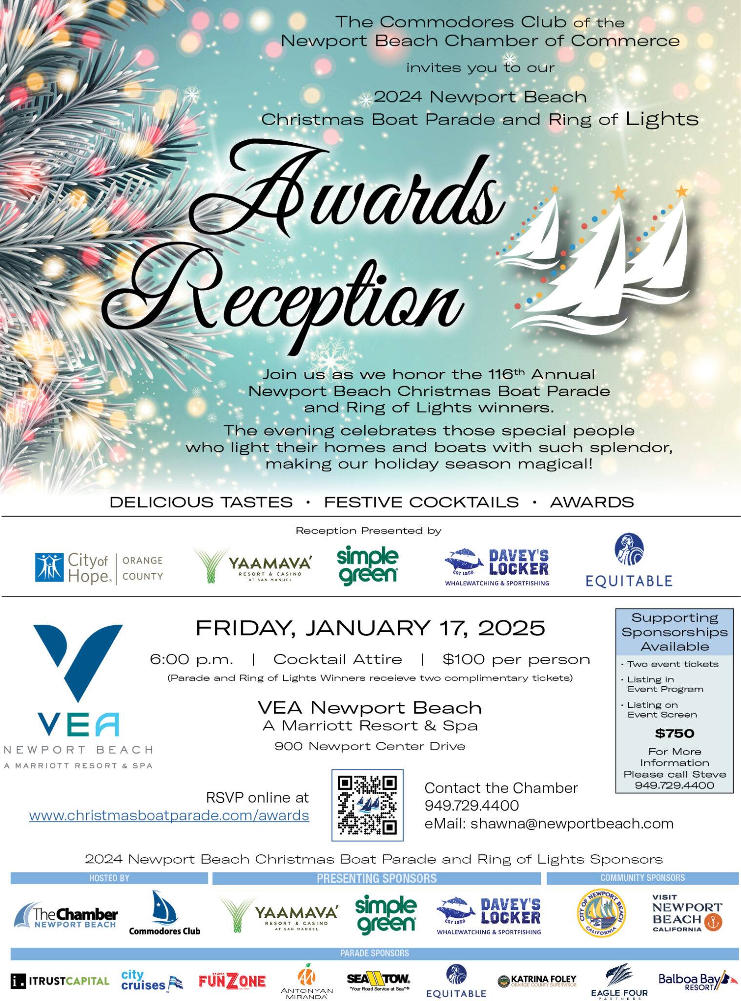 2024 Newport Beach Christmas Boat Parade Awards Reception Newport